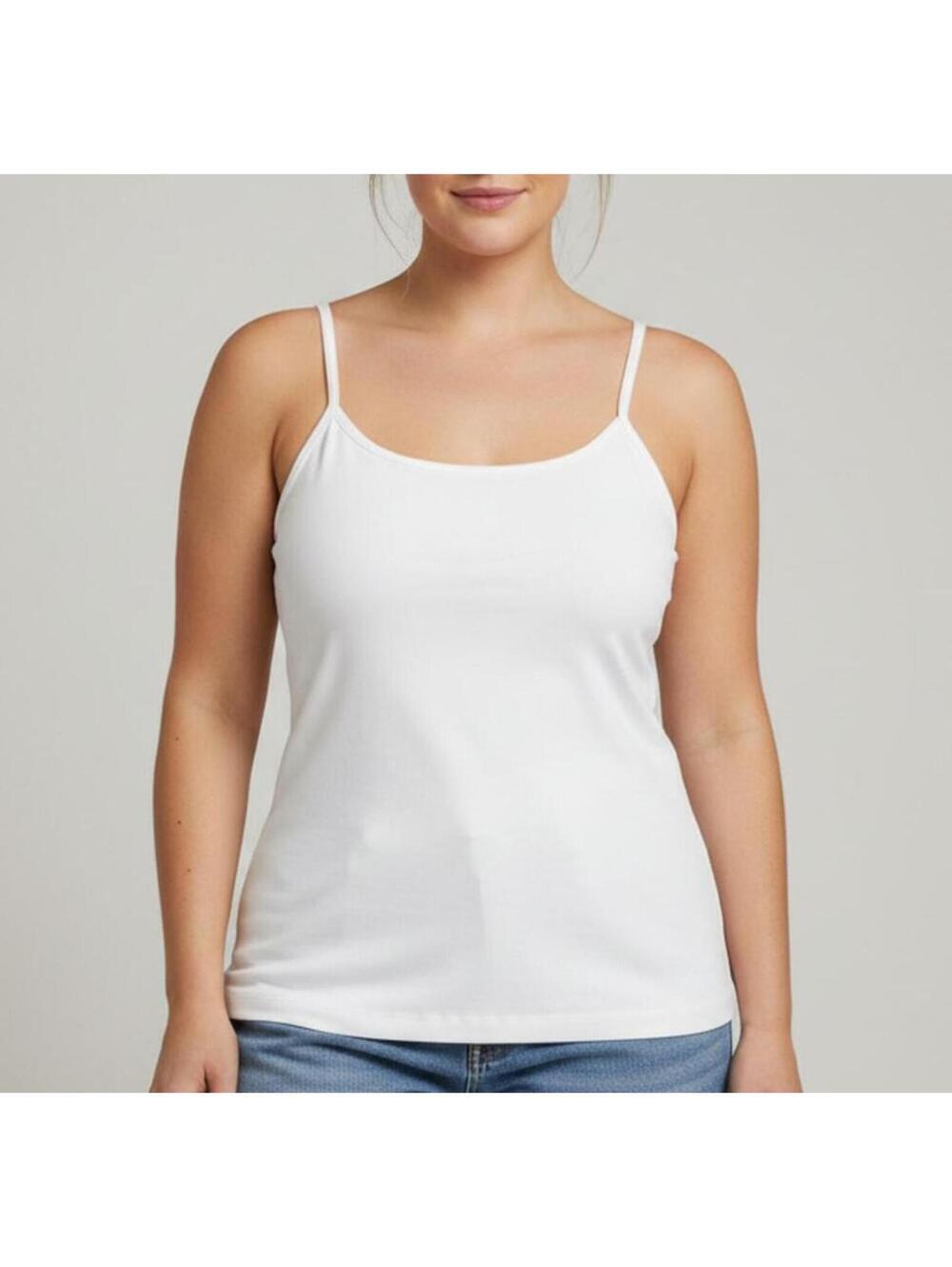 TOP Maidenform White Nylon Spandex Shaping Camisole Tank Top Size Large